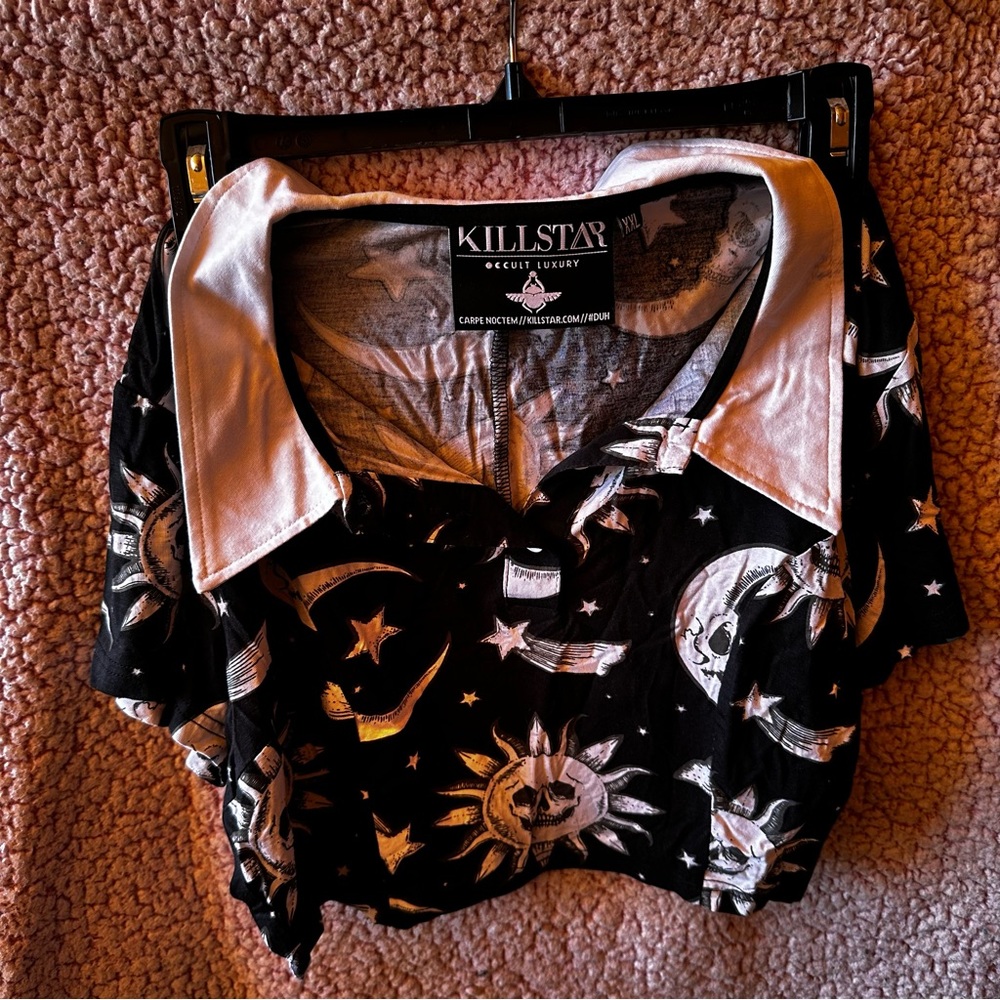 Killstar Black Celestial Print Blouse - image 1